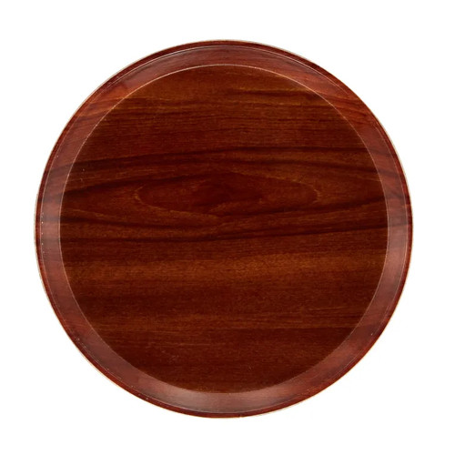 Cambro 1300308 13" Dia. Burma Teak Fiberglass Round Serving Camtray - 12/Case