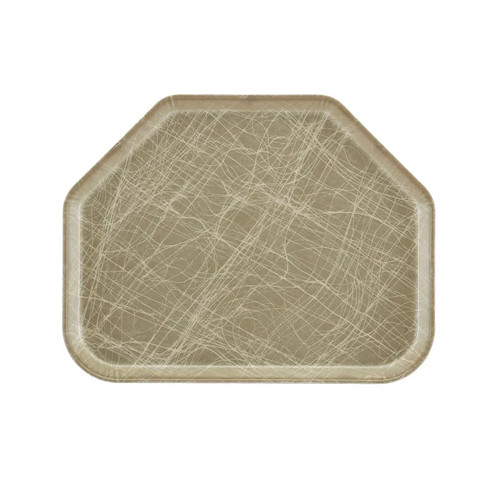 Cambro 1418TR215 14" x 18" Trapezoid Fiberglass Abstract Gray Camtray - 12/Case