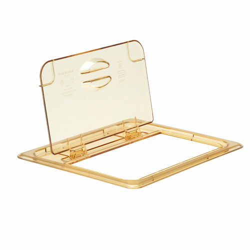Cambro 20HPL150 1/2 Size Amber High Heat H-Pan FlipLid Food Pan Cover - 6/Case