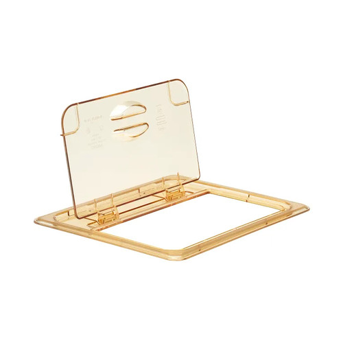 Cambro 20HPL150 1/2 Size Amber High Heat H-Pan FlipLid Food Pan Cover - 6/Case