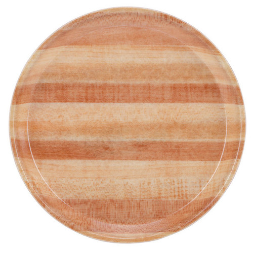 Cambro 900307 9" Dia. Light Elm Fiberglass Round Serving Camtray - 12/Case