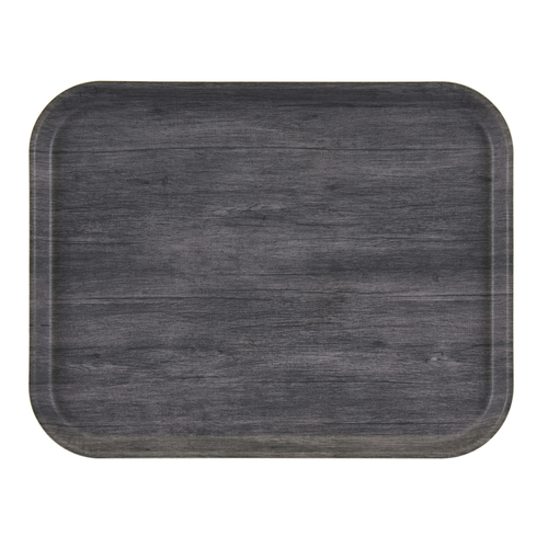 Cambro 1216DC815 16.33" W x 0.75" H x 12" D Charcoal Gray Textured Surface Fiberglass Rectangular Decor Series Camtray