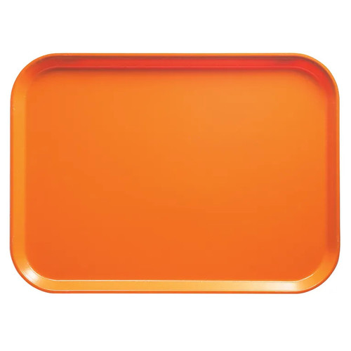 Cambro 1418222 14" x 18" Orange Pizzazz Rectangular High-Impact Fiberglass Camtray - 12/Case