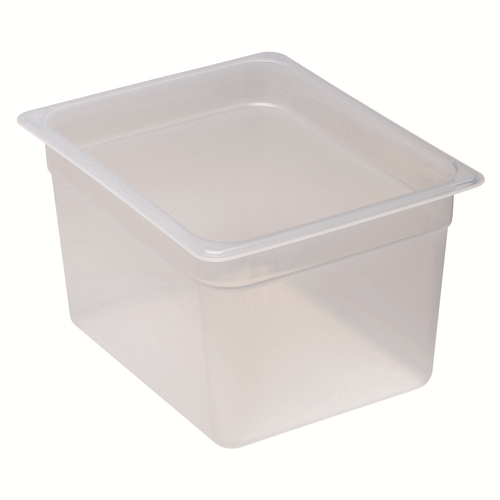 Cambro 28PP190 10.44" W x 7.88" H x 8" D Translucent Polypropylene 1/2 Size Food Pan - 6/Case