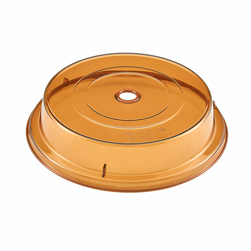 Cambro MDCPC9CW153 9.13" Amber Lightweight Polycarbonate Stackable Round Camwear Camcover