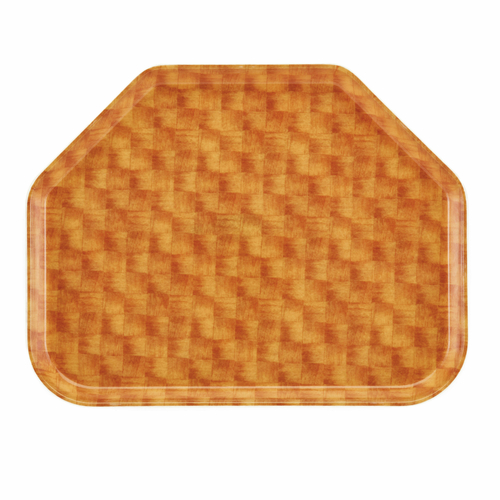 Cambro 1422TR302 14" x 22" Trapezoid Fiberglass Light Basketweave Camtray - 12/Case