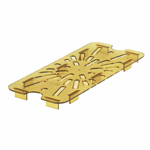 Cambro 90HPD150 Amber Plastic 1/9 Size Long H-Pan Drain Shelf - 6/Case