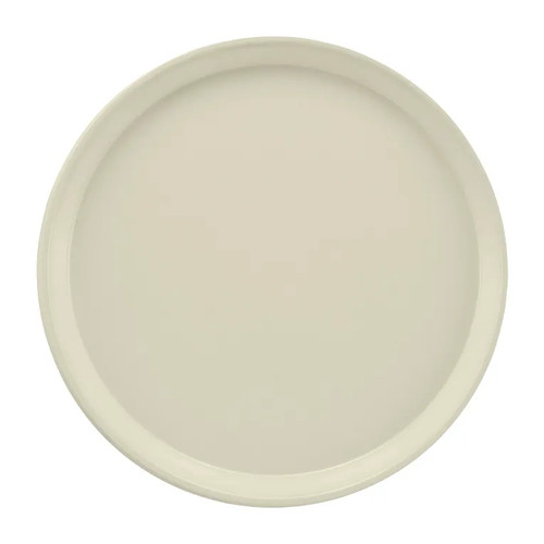 Cambro 1200538 12" Dia. Cottage White Round Fiberglass Serving Camtray - 12/Case