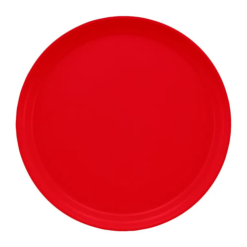 Cambro 1300510 13" Dia. Signal Red Round Fiberglass Serving Camtray - 12/Case