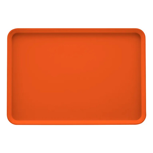 Cambro 2025220 25.56" x 20.75" Citrus Orange High-Impact Fiberglass Rectangular Camtray - 6/Case