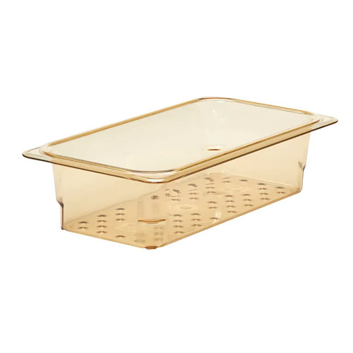 Cambro 33CLRHP150 3" Deep Amber Fits 1/3 Size Food Pans H-Pan Colander - 6/Case
