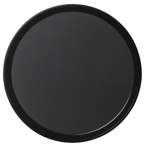 Cambro PT1600110 16" Dia. Polypropylene Black Round Polytread Tray - 12/Case
