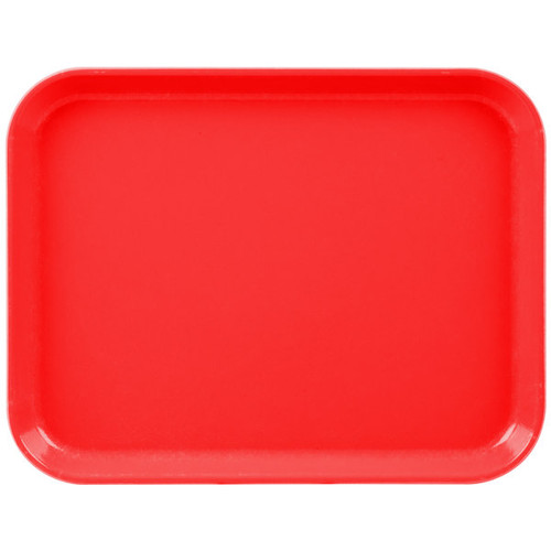 Cambro 1014CL163 10.63" x 13.75" Rose Red Rectangular Fiberglass Stacking Lugs Reinforced Edges Dri-Stak Separators Camlite Tray - 12/Case