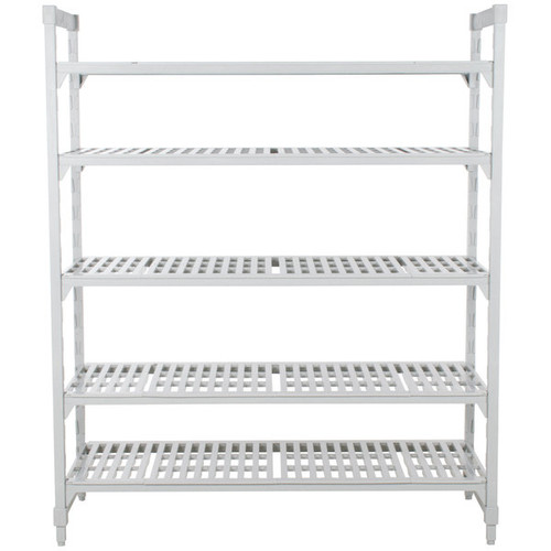 Cambro CPU187264V5PKG 64" W x 18" D x 72" H Speckled Gray 5 Shelves Vented Camshelving Premium Starter Unit