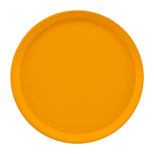 Cambro 1550504 16" Dia. Round Fiberglass Mustard Serving Camtray - 12/Case