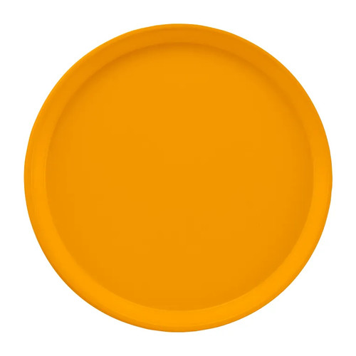 Cambro 1550504 16" Dia. Round Fiberglass Mustard Serving Camtray - 12/Case