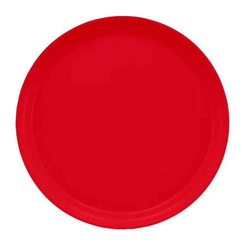 Cambro 1300521 13" Dia. Cambro Red Round Fiberglass Serving Camtray - 12/Case