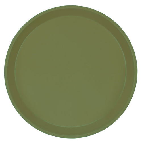 Cambro 1100428 11" Dia. Olive Green Round Fiberglass Serving Camtray - 12/Case