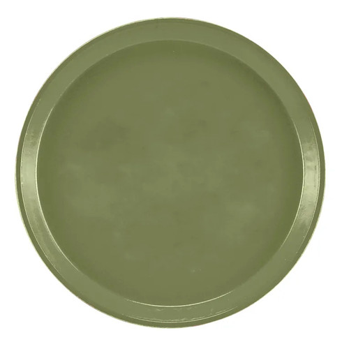 Cambro 1100428 11" Dia. Olive Green Round Fiberglass Serving Camtray - 12/Case