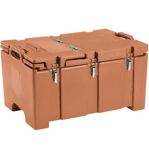 Cambro 100MPCHL157 40 Qt. Coffee Beige Polyethylene Top Loading Full Size CamCarrier