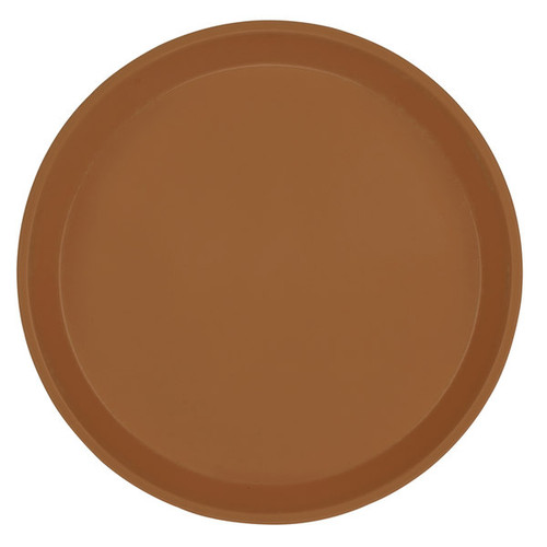 Cambro 1600508 16" Dia. Round Fiberglass Suede Brown Serving Camtray - 12/Case