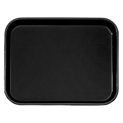 Cambro PT1216110 11.88" x 16.25" Polypropylene Black Rectangular Polytread Tray - 24/Case