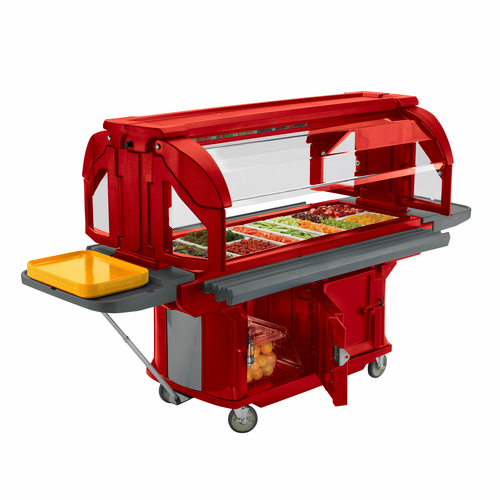 Cambro VBRU5158 69"L x 42.50"W x 62.75"H Hot Red Polyethylene with Foam-Injected Polyurethane 5 Ft. Unit Cold Food Versa Food Bar Ultra Series Serving Buffet