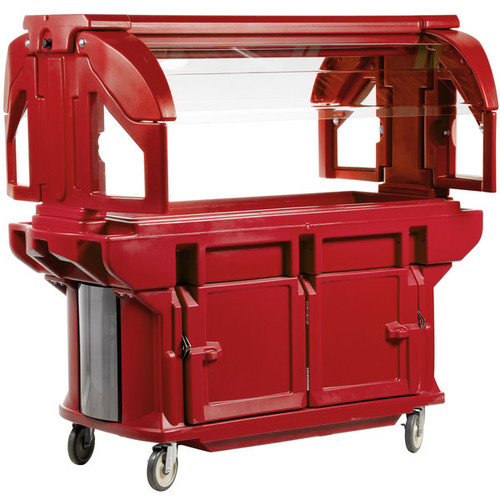 Cambro VBRU5158 69"L x 42.50"W x 62.75"H Hot Red Polyethylene with Foam-Injected Polyurethane 5 Ft. Unit Cold Food Versa Food Bar Ultra Series Serving Buffet