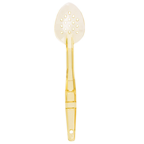 Cambro SPOP13150 13" Amber Ultem Notched Back Hanging Hole Perforated High Heat Camtensils Spoon - 12/Case