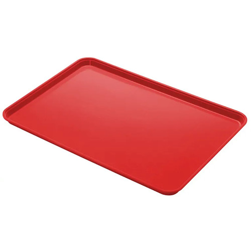 Cambro 3253CL163 20.88" x 12.75" Red High-Impact Fiberglass Rectangular Camlite Camtray - 12/Case