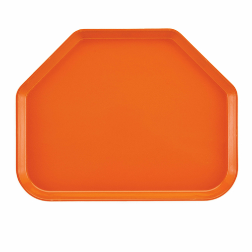 Cambro 1418TR222 14" x 18" Trapezoid Fiberglass Orange Pizzazz Camtray - 12/Case