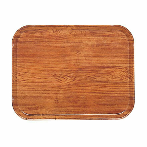 Cambro 16225309 16.5" x 22.5" Rectangular Fiberglass Java Teak Camtray - 12/Case
