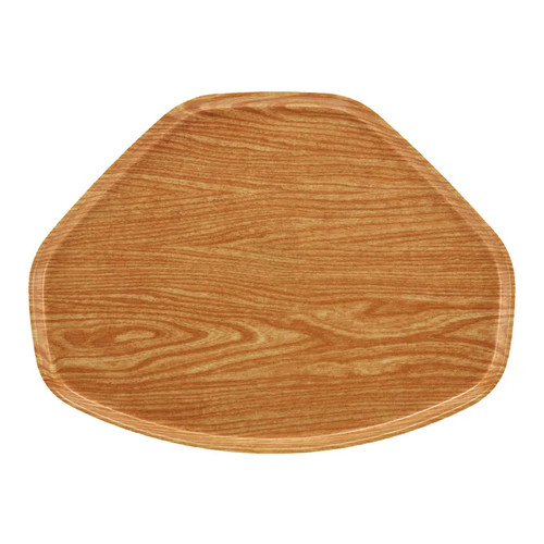Cambro 1520TR307 14.56" x 19.5" Trapezoid Fiberglass Light Elm Camtray - 12/Case