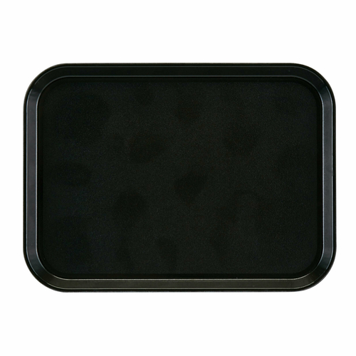 Cambro 1318110 12.63" x 17.75" x 0.69" Black Rectangular High-Impact Fiberglass Camtray - 12/Case
