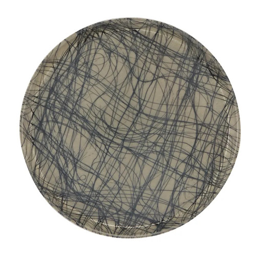 Cambro 1400277 14" Dia. Swirl Gray Round Fiberglass Serving Camtray - 12/Case