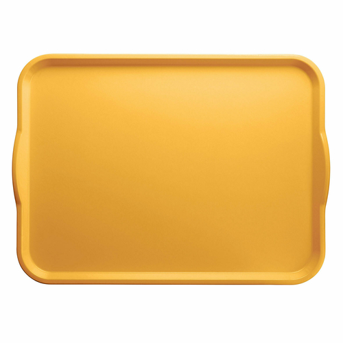 Cambro 1520H171 15" x 20" Tuscan Gold Reinforced Fiberglass Rectangular Camtray with Handles