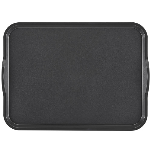 Cambro 1520CWH485 15" x 20" Smoked Metal Polycarboante Rectangular Camwear Tray with Handles - 12/Case
