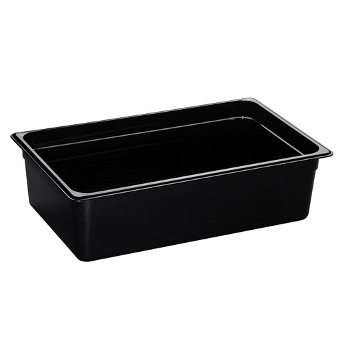 Cambro 16HP110 6" Deep Black Plastic Full Size H-Pan High Heat Hot Food Pan - 6/Case