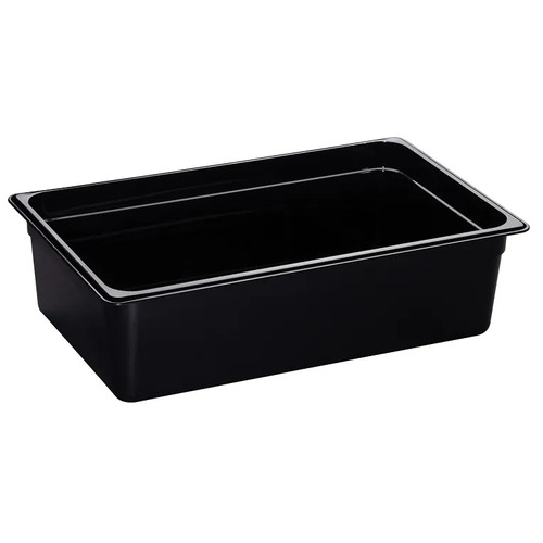 Cambro 16HP110 6" Deep Black Plastic Full Size H-Pan High Heat Hot Food Pan - 6/Case