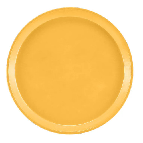 Cambro 900171 9" Dia. Round Tuscan Gold Fiberglass Serving Camtray - 12/Case