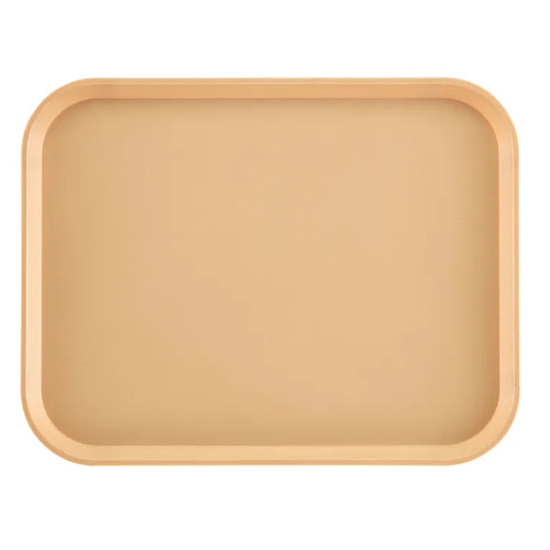 Cambro 1216CW133 11.88" x 16.25" Beige Rectangular Polycarbonate Large Stacking Lugs Reinforced Edges Dri-Stak Separators Camlite Tray - 12/Case