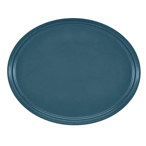 Cambro 2700401 26.88" x 22" Slate BLue High-Impact Fiberglass Oval Camtray - 6/Case