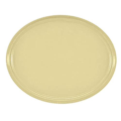 Cambro 2500536 24" x 19" Lemon Chiffon High-Impact Fiberglass Oval Camtray - 6/Case