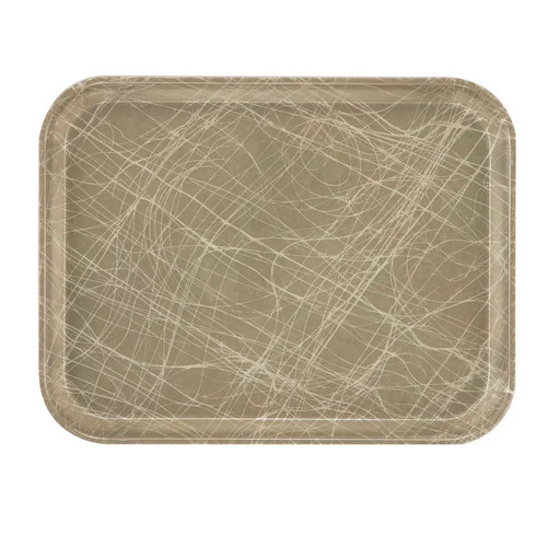 Cambro 1014215 10.63" x 13.75" Abstract Gray Rectangular High-Impact Fiberglass Camtray - 12/Case