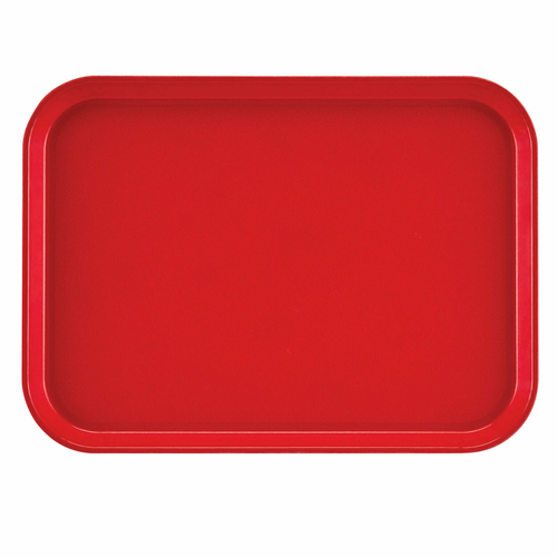 Cambro 1318521 12.63" x 17.75" x 0.69" Cambro Red Rectangular High-Impact Fiberglass Camtray