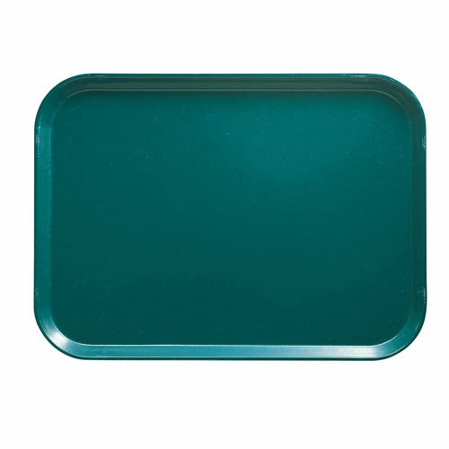 Cambro 1318414 12.63" x 17.75" x 0.69" Teal Rectangular High-Impact Fiberglass Camtray - 12/Case
