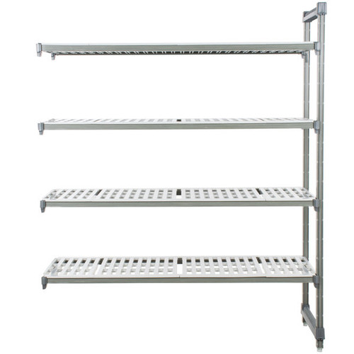 Cambro EA213664V4580 36" W x 21" D x 64" H Brushed Graphite 4 Shelves Vented Camshelving Elements Stationary Add-On Unit