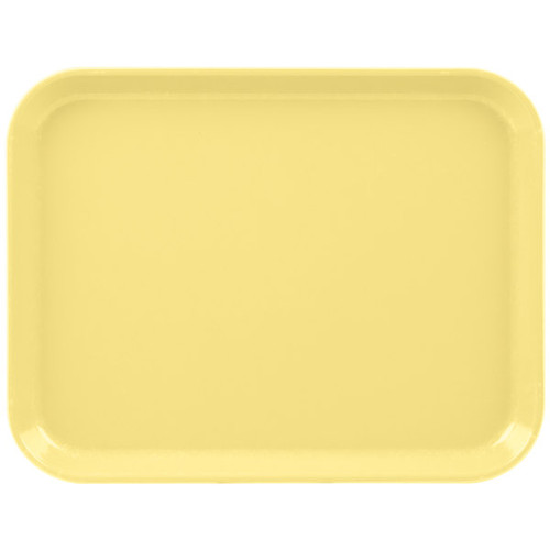 Cambro 1014CL145 10.63" x 13.75" Yellow Rectangular Fiberglass Stacking Lugs Reinforced Edges Dri-Stak Separators Camlite Tray - 12/Case