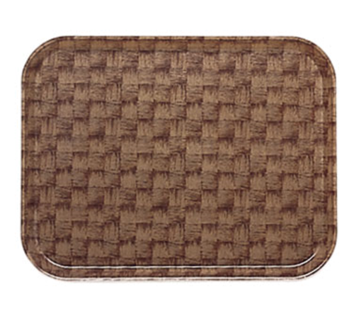 Cambro 1826301 17.88" x 25.75" Dark Basketweave High-Impact Fiberglass Rectangular Camtray - 6/Case