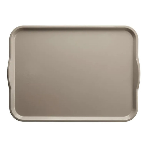 Cambro 1520H199 15" x 20" Taupe Reinforced Fiberglass Rectangular Camtray with Handles - 12/Case
